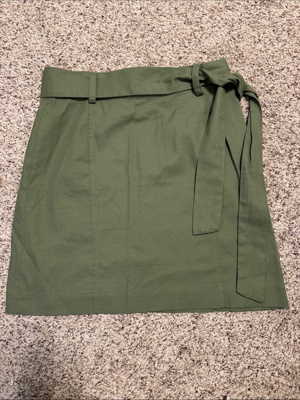 LOFT Outlet Olive Green Tie-Waist A-Line Skirt